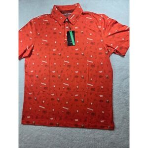 Bogey Bros x Hooters Mens Golf Polo Shirt WinginIt Orange Large NWT SPF 45+